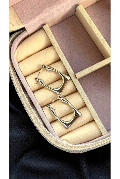 MUTENA Silver Color Curved Steel Earrings U Model Shaped Silver Earrings