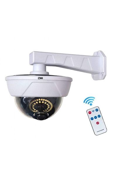 SIKS Solar Fake Camera Globe Type, 55 LED, Remote Control, Motion Sensor, White