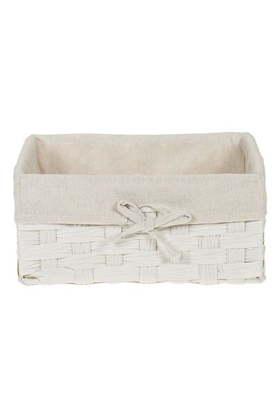 SyaMAG Storage Basket, Textile Model, White Color, Dimensions 24x16x11 cm