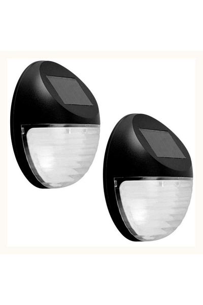 SIKS Set de 2 lămpi solare de exterior SIKS, LED, lumină albă rece, baterie 600 Mah, 11x11x4 cm, alb