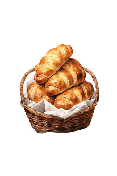 INOVATIX Σετ 8 τεμαχίων, Αυτοκόλλητο ψάθινο καλάθι με φρέσκο ​​ψωμί, INOVATIX...