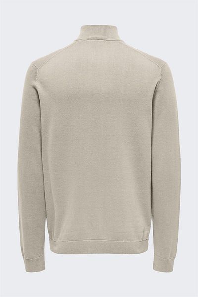 Only & Sons Onsalex Reg 12 Half Zip Knit Men's Beige Sweater - 22022523