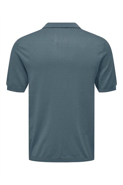 Only & Sons Ανδρικό μπλε πουλόβερ ONSWYLER LIFE REG 14 SS POLO KNIT NOOS - 22022219
