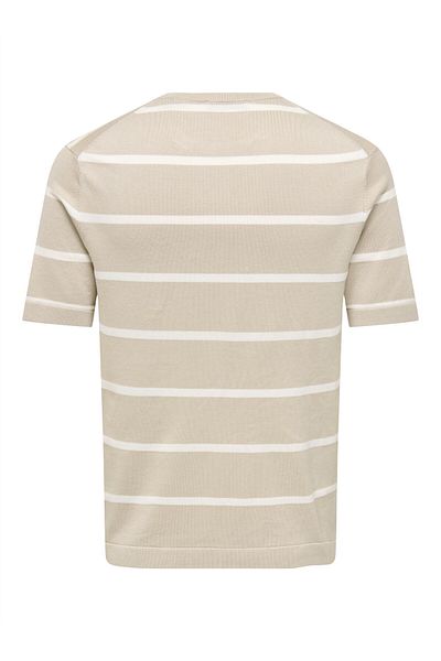 Only & Sons Onswyler Life Reg 14 Ss Striped Knit Men's Gray Sweater - Os22032764