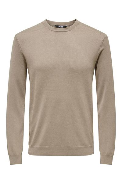 Only & Sons Onswyler Life Reg 14 Ls Crew Knit Noos Men's Brown Sweater - 22020088