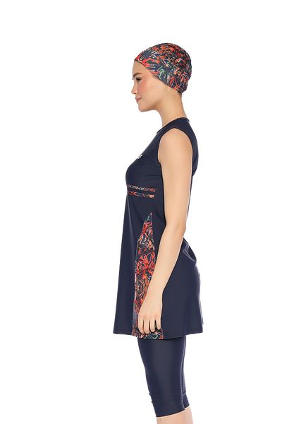 İKSUN Semi-Covered Hijab Dress Strap Swimsuit