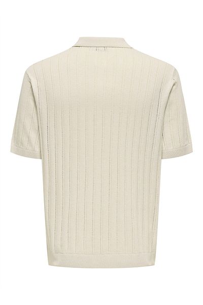 Only & Sons ONSKENT LIFE REG 12 SS POLO KNIT Ανδρικό μπεζ πουλόβερ - 22033463