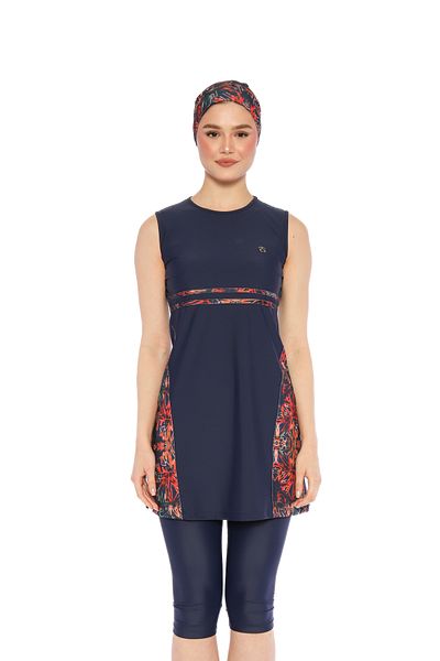 İKSUN Semi-Covered Hijab Dress Strap Swimsuit