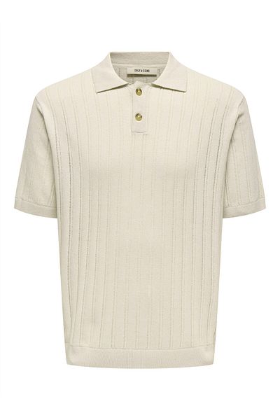 Only & Sons ONSKENT LIFE REG 12 SS POLO KNIT Ανδρικό μπεζ πουλόβερ - 22033463
