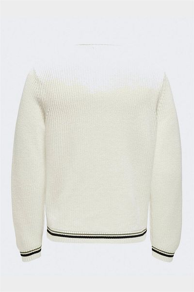 Only & Sons Onslima Life Reg 5 Mix Box Knit Bts Men's White Sweater - 22031007