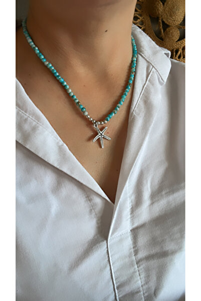 by özllem Cam boncuklu kolye deniz yıldızı uçlu