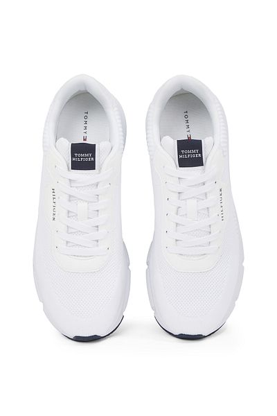 Tommy Hilfiger Men White Lightweight Rwb Knit Sneakers