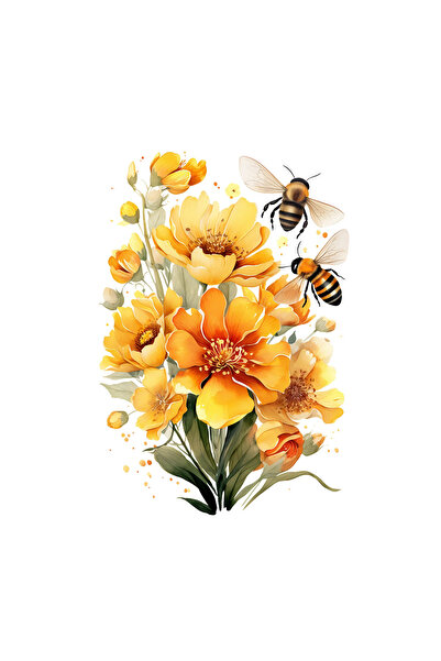 INOVATIX Set de 8 piese, autocolant albine lucrând, INOVATIX®. 6 cm