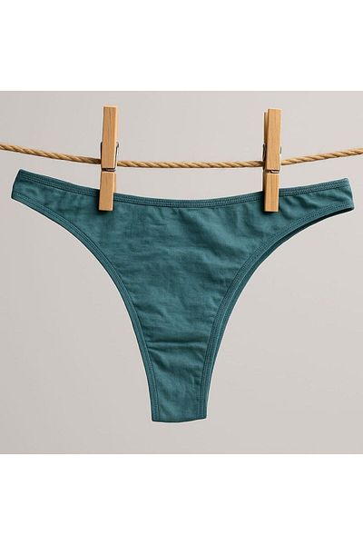 enmodaiçgiyim Green Cotton Women's Thong Panties