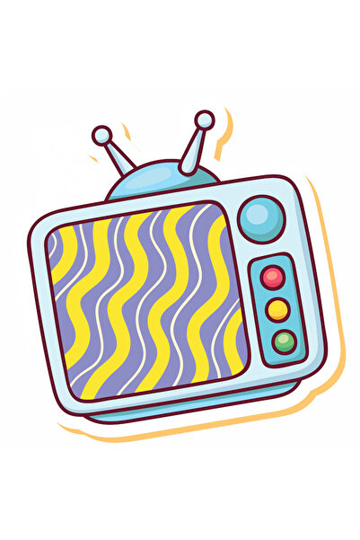 INOVATIX Set de 8 piese, autocolant TV pentru copii, INOVATIX®. 6 cm