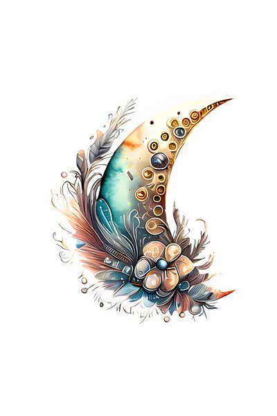 INOVATIX Set of 8 pieces, Moon Jewel Sticker with flowers, INOVATIX®. 6 cm