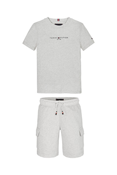 Tommy Hilfiger Tommy Hilfiger Boys Snow White Heather Tee And Cargo Short Set