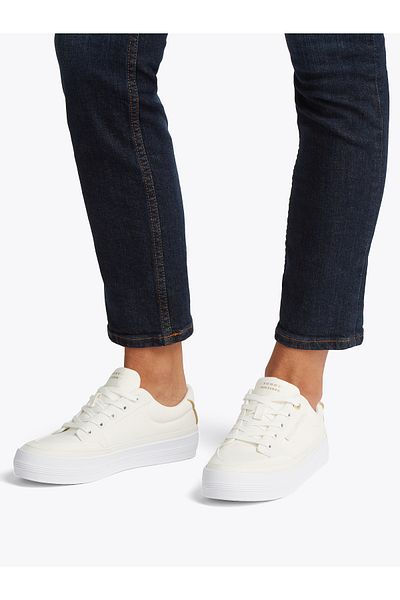 Tommy Hilfiger Tommy Hilfiger Women Ecru Essential Vulc Textile Sneakers