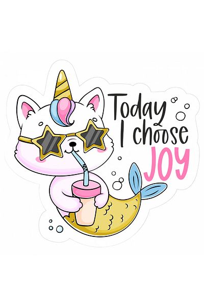 INOVATIX Set of 8 pieces, Sticker Today and choose joy, INOVATIX®. 6 cm