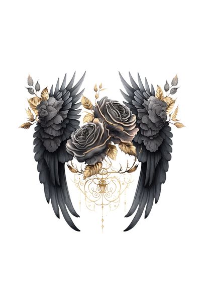 INOVATIX Set of 8 pieces, Dark angel wings sticker Jenifer, INOVATIX®. 6 cm