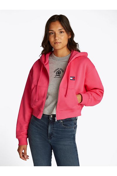 Tommy Hilfiger Tommy Hilfiger Women Amour Boxy Crop Badge Zip Through Hoodie