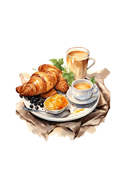 INOVATIX Σετ 8 τεμαχίων, Αυτοκόλλητο κρουασάν καφέ και μαρμελάδα, INOVATIX®. ...