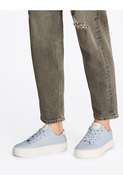 Tommy Hilfiger Women Breezy Blue Essential Vulc Textile Sneakers