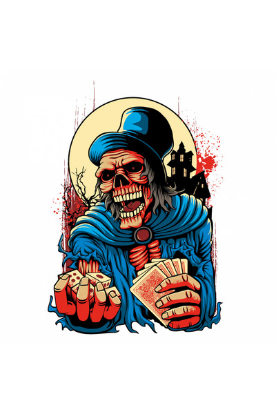 INOVATIX Set de 8 piese, autocolant cu schelete care țin cărți de joc, INOVAT...