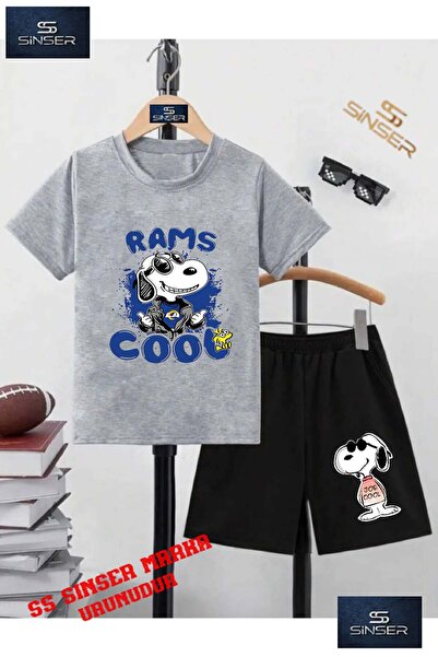 SS SİNSER Παιδικό μπλουζάκι με λαιμόκοψη "SNOPY RAMS COOL BLUE" με ειδική στά...