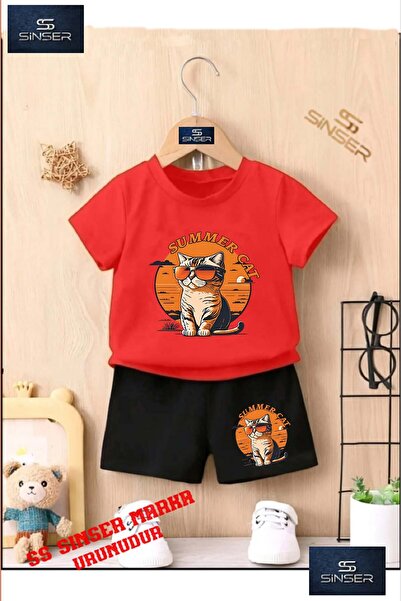 SS SİNSER Tricou cu gât rotund cu imprimeu special „CAT EYE GLASSES SUMMER” p...