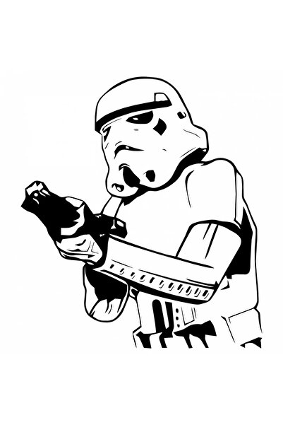 INOVATIX Set de 8 piese, autocolant Star Wars Stormtrooper cu armă în mână, I...