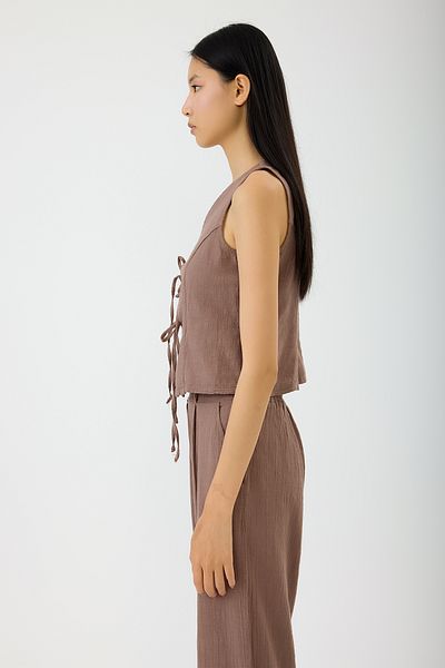 SEVİLEN Tie-Up Linen Vest