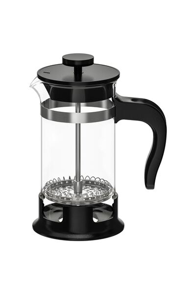 IKEA Quality Cam 400 ml French Press Yükseklik: 17 Cm Çap: 8 Cm Siyah