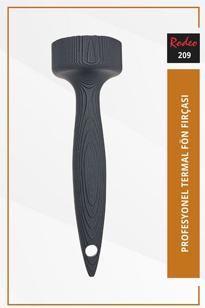 RODEO Black Melissa 209 Ergonomic, Lightweight, Ionic, Thermal Ceramic Blow Dry Brush, 48mm