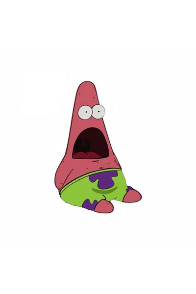 INOVATIX Set de 8 autocolante meme cu Patrick Star șocat, INOVATIX®. 6 cm