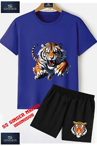 SS SİNSER Children's “Tiger One Attack“ Special Printed Crew Neck T-Shirt - S...
