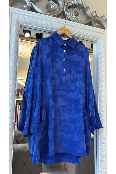 Invee Invee 7109 Floral Patterned Shirt - Sax
