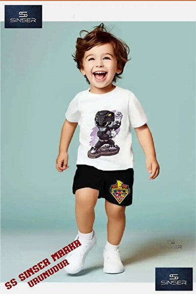 SS SİNSER Tricou cu gât rotund cu imprimeu special „POWERRANGER CHARACTER BLA...