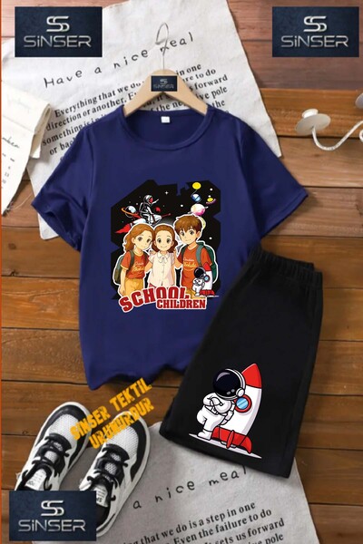 SS SİNSER Παιδικό "SCHOOL KIDS SINSER 3LU" Μπλουζάκι με Ειδική Στάμπα και Σορ...