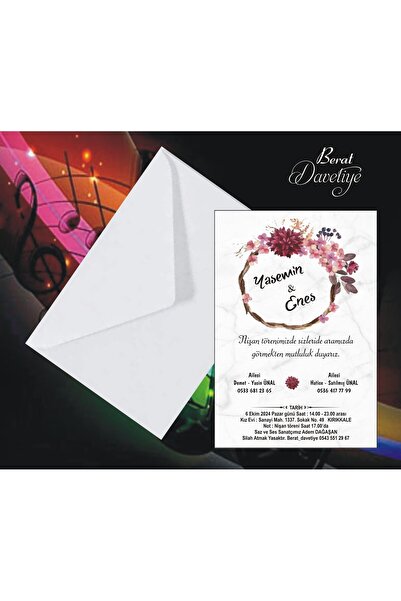 Berat tasarım davetiye (50 ADET)