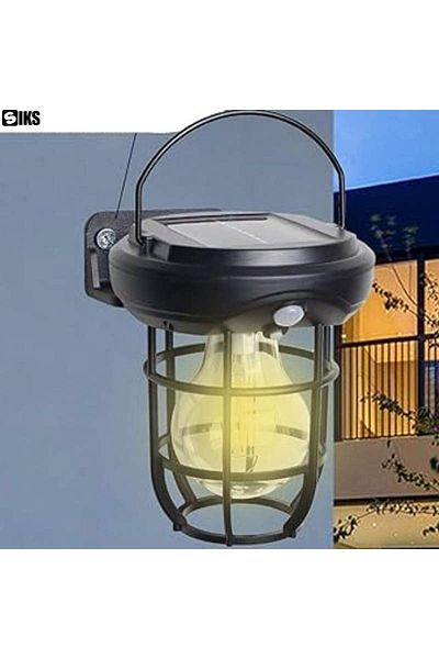 SIKS Lampă solară portabilă cu lanternă, montabilă pe perete pentru iluminat decorativ, 3 LED-uri Cob
