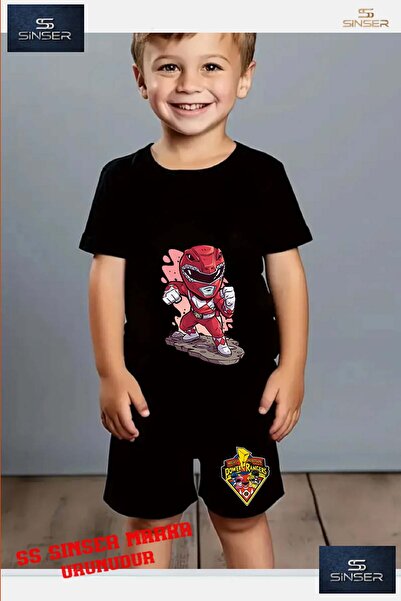 SS SİNSER Παιδικό μπλουζάκι με ειδική στάμπα "POWERRANGER CHARACTER RED" με λ...