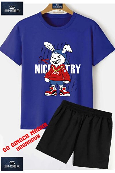 SS SİNSER Children's "Tavsan Nice Scissors" Special Printed Crew Neck T-Shirt...