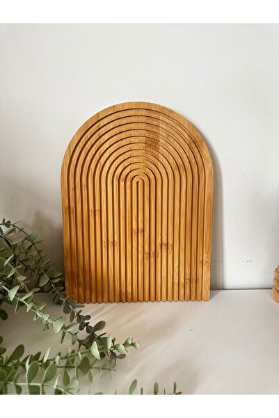 SerenityHaven Gökkuşagı Büyük Bambu Sunumluk 24x33 Cm.