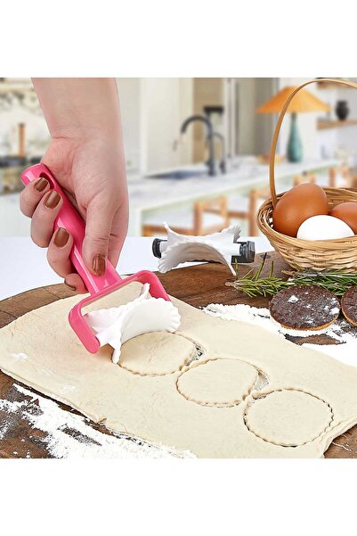 lawrenceshop 1 Adet Servis Tırtıklı Daire Hamur Kesici Rulet Kurabiye Bisküvi...