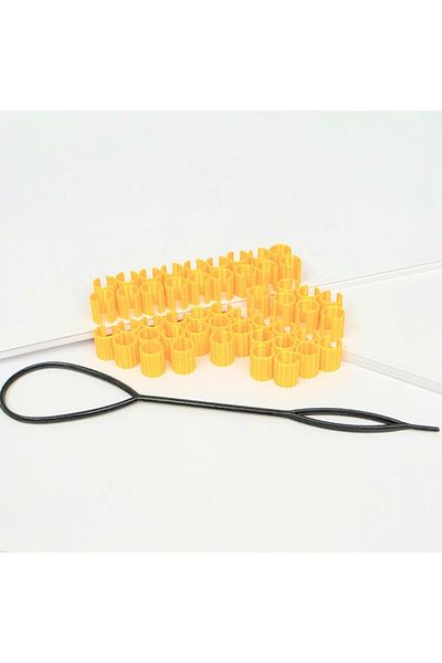 ZLBoutique Set 50 Golden Hair Rings + Applicator Macaroni Model, 1 cm x 0.6 cm, Dreadlocks