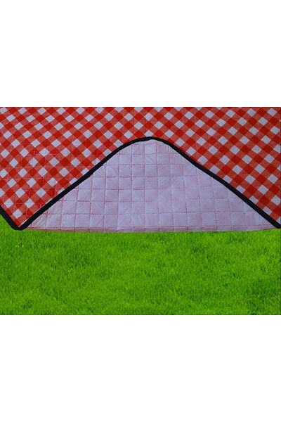 YETİŞENLER Picnic Mat Waterproof Stain Resistant Special with Carry Bag Camping Type Quilted Thick Fabric Gingham