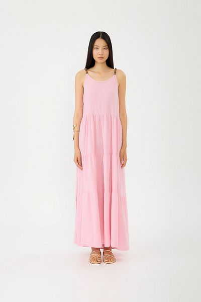 SEVİLEN Beaded Strap Linen Dress
