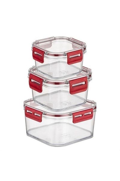 Skygo BUFFER® 3-Piece Practical Silicone Seal Sturdy Stackable Storage Containers with Leak-Proof Lids