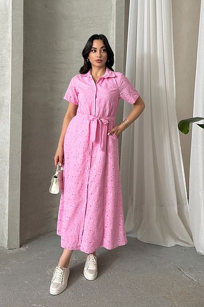 ASEDE Imported Special Design Shirt Collar Lined Belt Pocket 100% Cotton Fisto Dress